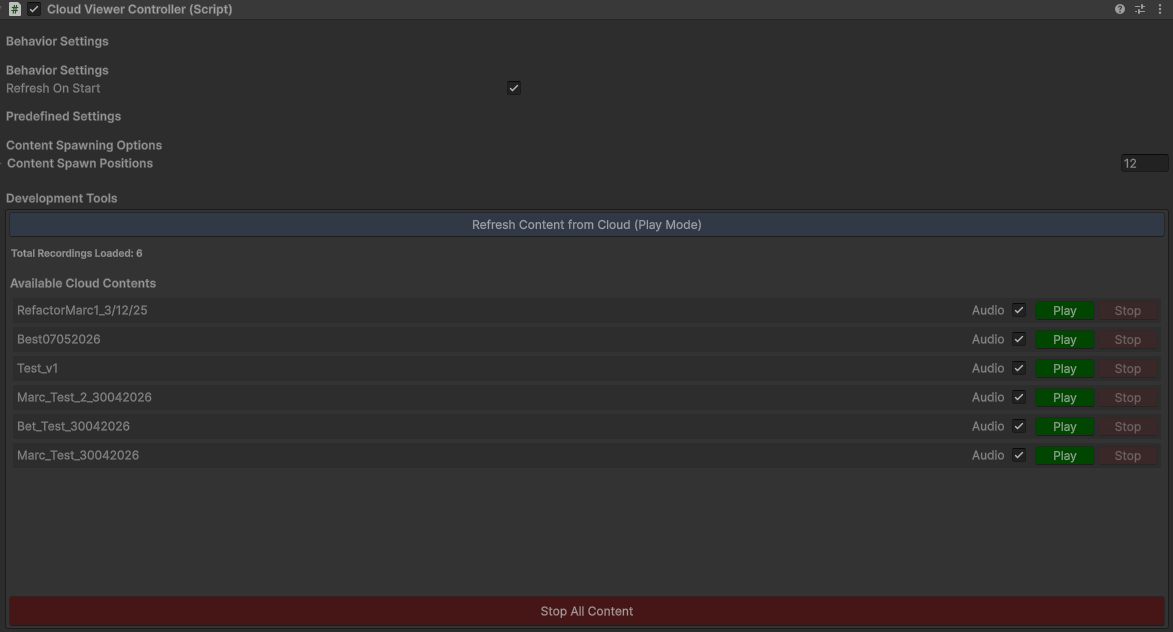 Placeholder: Cloud Viewer Debug Inspector