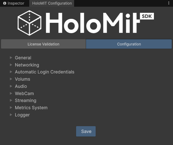 Configuration tab overview